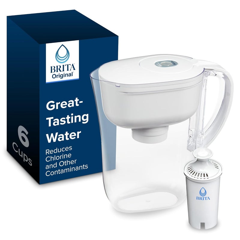 BRITA Metro Water Filter Pitcher with SmartLight Change Indicator, BPA-Free, Replaces 1,800 Plastic Water Bottles a Year, Lasts Two Months, Includes 1 Filter, Small - 6-Cup Capacity, White - Image 1